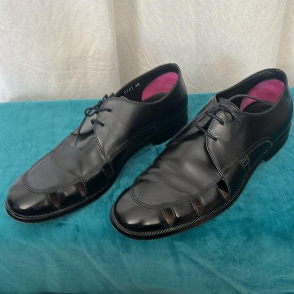 Paul Smith made in Italy Rowen Shoes Black Leather Cut Out Detail 40 - Picture 11 of 14